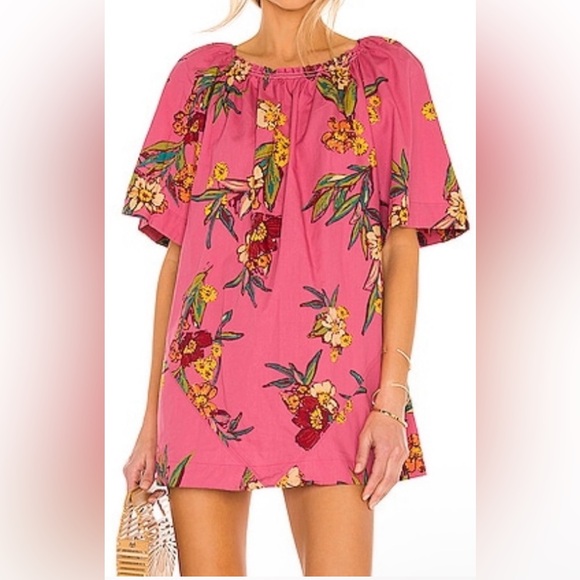 Free People Dresses & Skirts - Like new! Free People Jodie Pink Floral Mini Dress